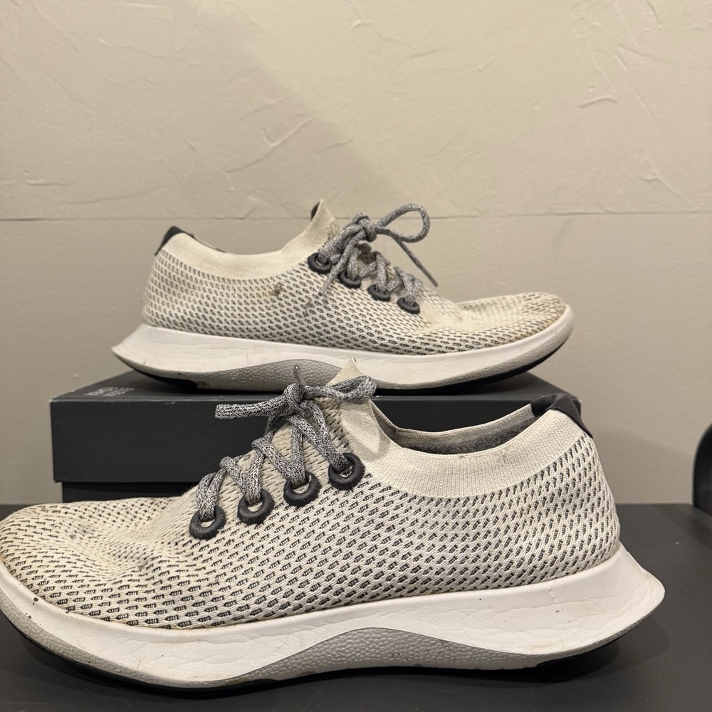 Allbirds Tree‎ Dashers White Gray Black Running Sneaker Shoes Women Sz 12.5